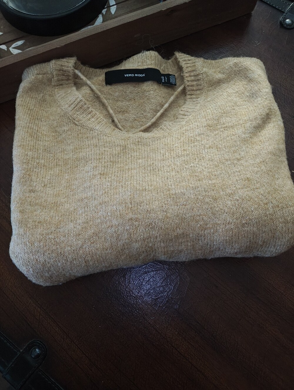 Vero Moda Women's Crewneck Sweater - Camel/Tan Knit